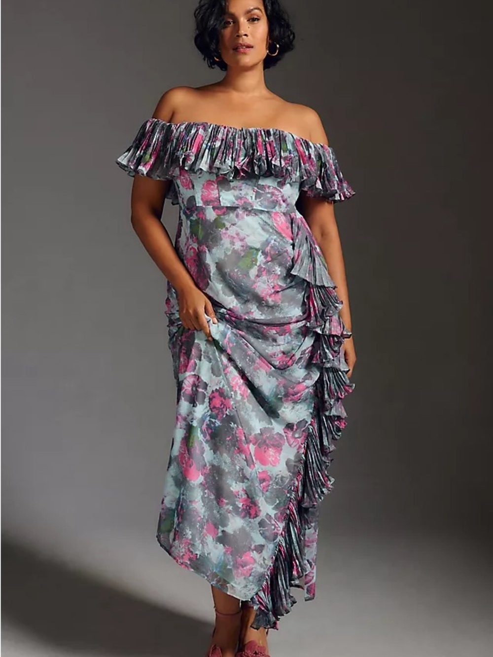 Hutch Off-The-Shoulder Ruffled Column Dress - Picture 5 of 9